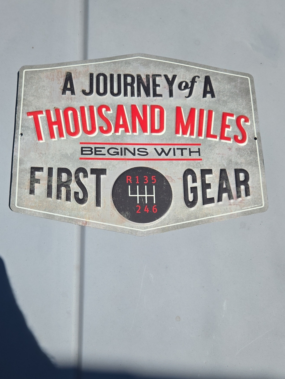 Open Road Brands Metal Wall Sign - Red & Black Lettering